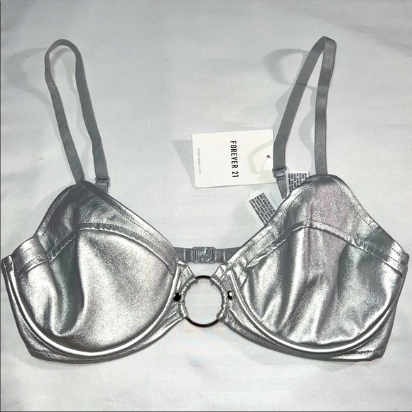 Forever 21 Other - Forever 21 Silver Medium Bathing Suit Top